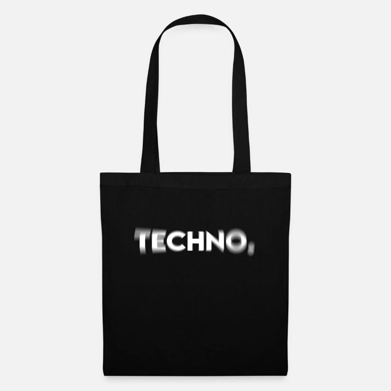 Techno. Logo - Sac en tissu - noir