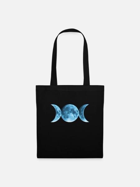 Wicca , pagan, Mond, Vollmond - Stoffbeutel - Schwarz