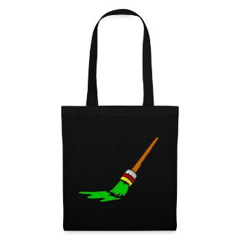 Conception de pinceau graffiti urbain - Sac en tissu - noir - Devant