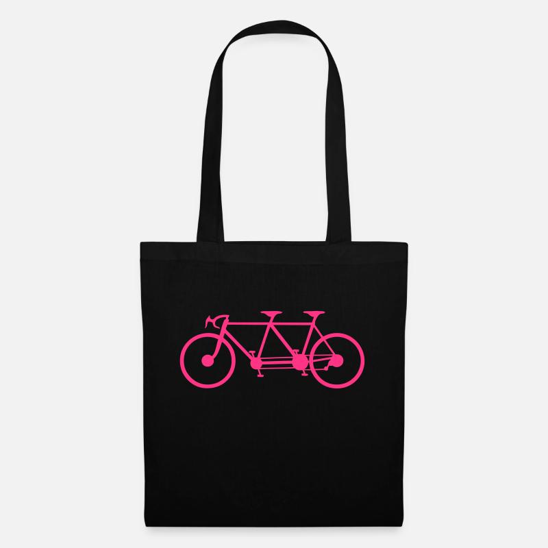 tandem velo bicyclette 3 - Sac en tissu - noir