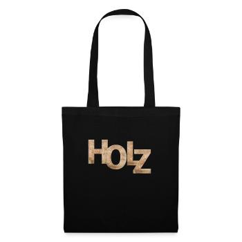 Holz - Stoffbeutel - Schwarz - Vorne