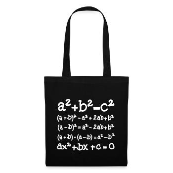 Formule mathématique - Sac en tissu - noir - Devant