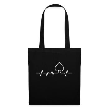 Ace of Spades - T-shirt Heartbeat Poker - Sac en tissu - noir - Devant