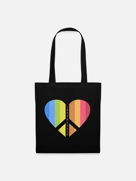 Peace Heart (Love-One-Edition) - Stoffbeutel - Schwarz