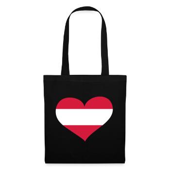 Österreich Herz; Heart Austria - Tote Bag - black - Front