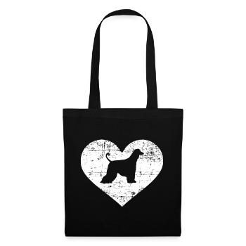 Lévrier afghan - Sac en tissu - noir - Devant