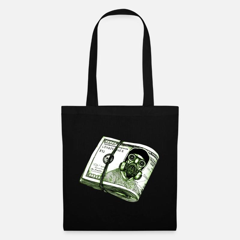 Gasmaske-Dollar - Stoffbeutel - Schwarz