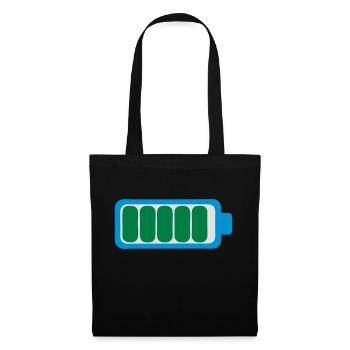 batterie charge pile icone pleine 1701 - Sac en tissu - noir - Devant