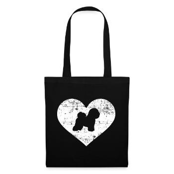 Bichon Frise - Sac en tissu - noir - Devant