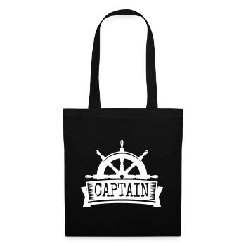 Captain Kapitän Boot Segelboot - Stoffbeutel - Schwarz - Vorne
