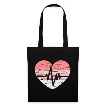 Infirmière Vintage Heartbeat - Sac en tissu - noir - Devant