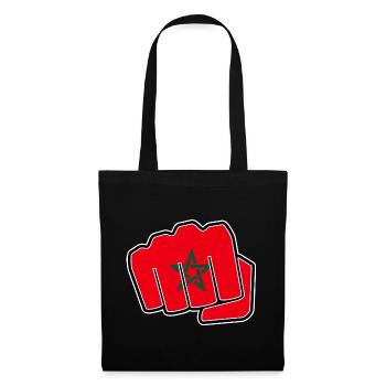 Idée cadeau drapeau maroc drapeau poing - Sac en tissu - noir - Devant