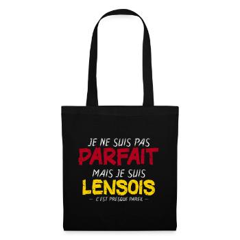 Lensois - Pas-de-Calais - Ville - France - Cadeau - Sac en tissu - noir - Devant