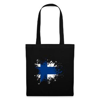 Finland Flag Suomi Finnish Flag Splashes of Paint - Tote Bag - black - Front