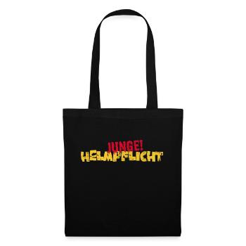 Helmpflicht Junge! - Stoffbeutel - Schwarz - Vorne