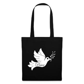 Oiseau blanc de la paix - Sac en tissu - noir - Devant
