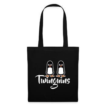 cute penguins twins pun - Tote Bag - black - Front