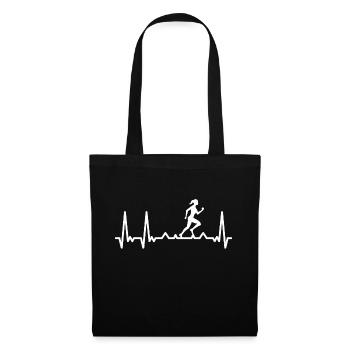 Running Heartbeat Runner Heartbeat Sport Pulse - Tote Bag - black - Front