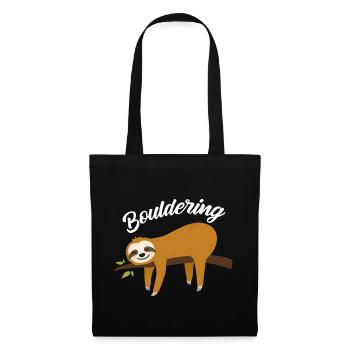 Boulder Spaß Faultier T-Shirt I Klettern Rock - Stoffbeutel - Schwarz - Vorne