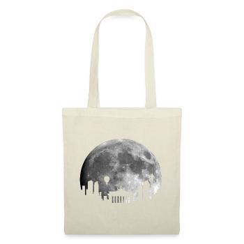 Berlin Mond Skyline Hauptstadt Nacht Silhouette - Stoffbeutel - Natur - Vorne