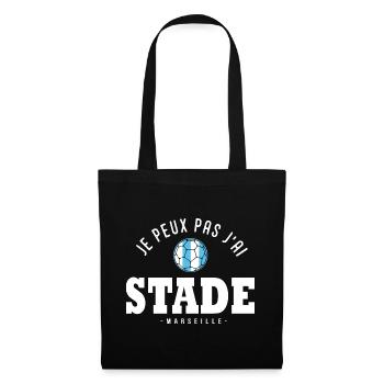 J'peux pas j'ai stade foot football OM Marseille - Sac en tissu - noir - Devant