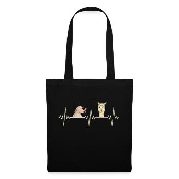 Alpaca Heartbeat Sheep Alpaca Gift - Tote Bag - black - Front