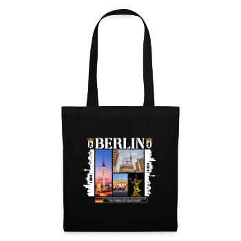 Berlin Deutschland Stadt Skyline Heimat Liebe - Stoffbeutel - Schwarz - Vorne