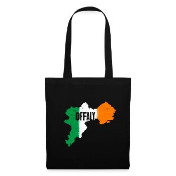 | du comté d’Offaly Irlande Contour de la carte du drapeau - Sac en tissu - noir - Devant