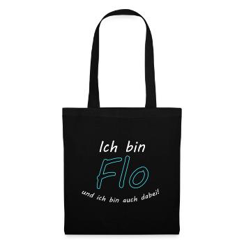Ich bin Flo und ich bin auch dabei! - Stoffbeutel - Schwarz - Vorne