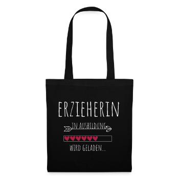 Erzieherin in Ausbildung Geschenk - Stoffbeutel - Schwarz - Vorne