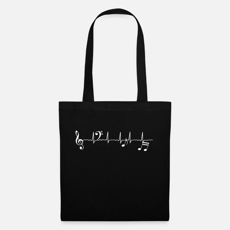 Heartbeat music heartbeat - Stoffbeutel - Schwarz