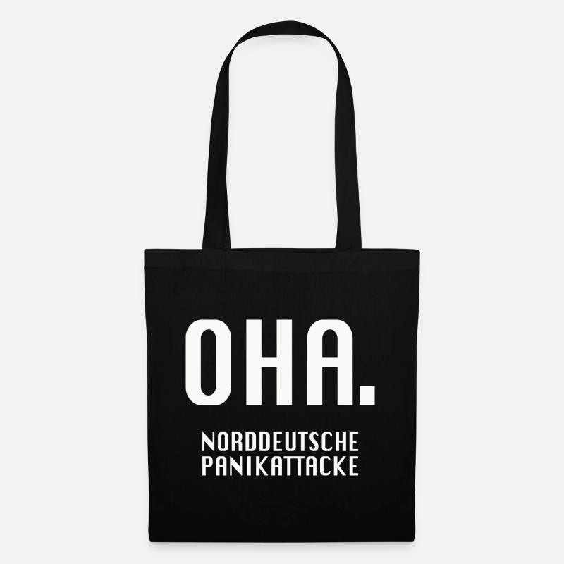 Oha. Norddeutsche Panikattacke - Stoffbeutel - Schwarz