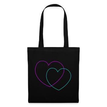 Heart Hearts Love Partenaire Partenariat Couple - Sac en tissu - noir - Devant