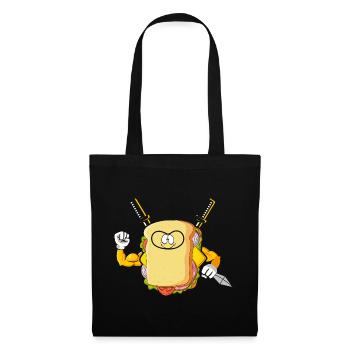 Sandwich Ninja Karate Warrior Japan Geschenk - Stoffbeutel - Schwarz - Vorne