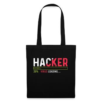 Hacker-Virus-Loading Nerd oder Geek. Geschenk - Stoffbeutel - Schwarz - Vorne