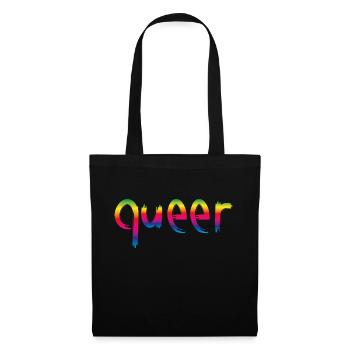 queer rainbow - Stoffbeutel - Schwarz - Vorne