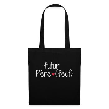 Futur père fect cadeau futur papa - Sac en tissu - noir - Devant