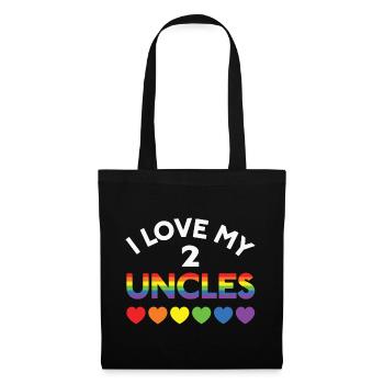 LBGT Flag Gay Pride Human Love my 2 Uncles - Tote Bag - black - Front