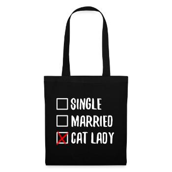 Single Married Cat Lady Geschenkidee Katzenmama - Stoffbeutel - Schwarz - Vorne