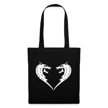 White Wolf Heart - Tote Bag - black - Front