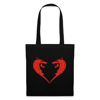 Red Wolf Heart - Tote Bag - black - Front