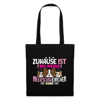 Zuhause ist wo meine Meerschweinchen sind - Stoffbeutel - Schwarz - Vorne