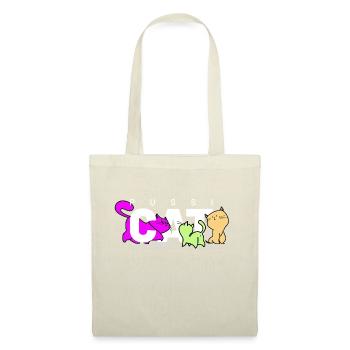 pussi cats weiss - Stoffbeutel - Natur - Vorne