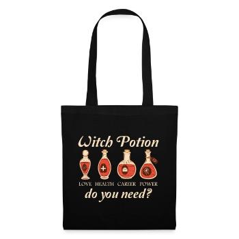 Witch Potion heidnische Hexerei Wicca Wortspiel - Stoffbeutel - Schwarz - Vorne