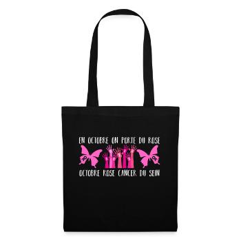 Octobre rose solidarité cancer du sein cadeau - Sac en tissu - noir - Devant