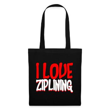 I Love Ziplining 2 - Stoffbeutel - Schwarz - Vorne