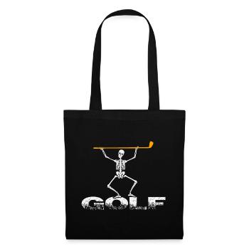 Golf Halloween-Golf-Party Golfer mit Golfschläger - Stoffbeutel - Schwarz - Vorne