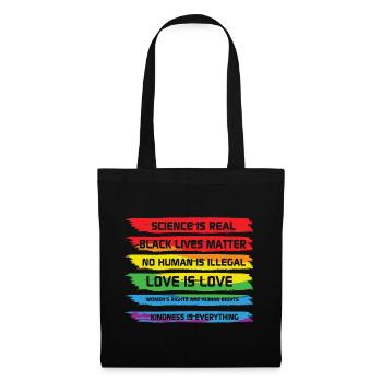 LBGT Flag Gay Pride Human Vintage Rainbow - Tote Bag - black - Front