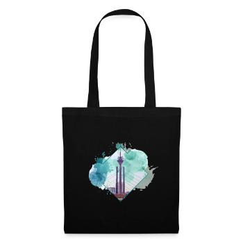 Düsseldorf Allemagne City Skyline Splash Coloré - Sac en tissu - noir - Devant