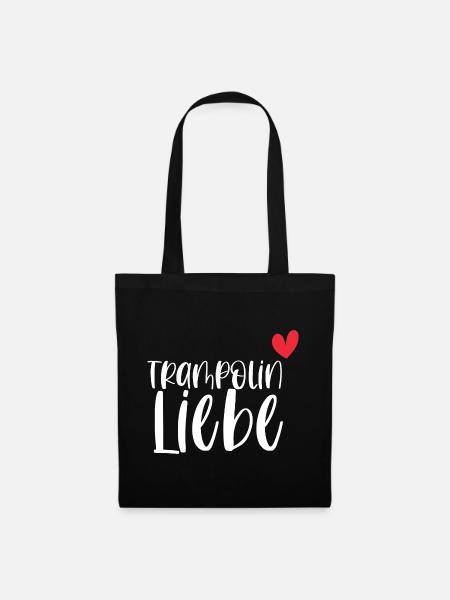 Trampolin Liebe Springen Hobby Geschenk - Stoffbeutel - Schwarz